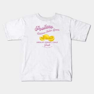 Bring the essence of travel to your home with this Positano-inspired artwork! Vibrant lemons capture the spirit of Italy's Amalfi Coast Kids T-Shirt